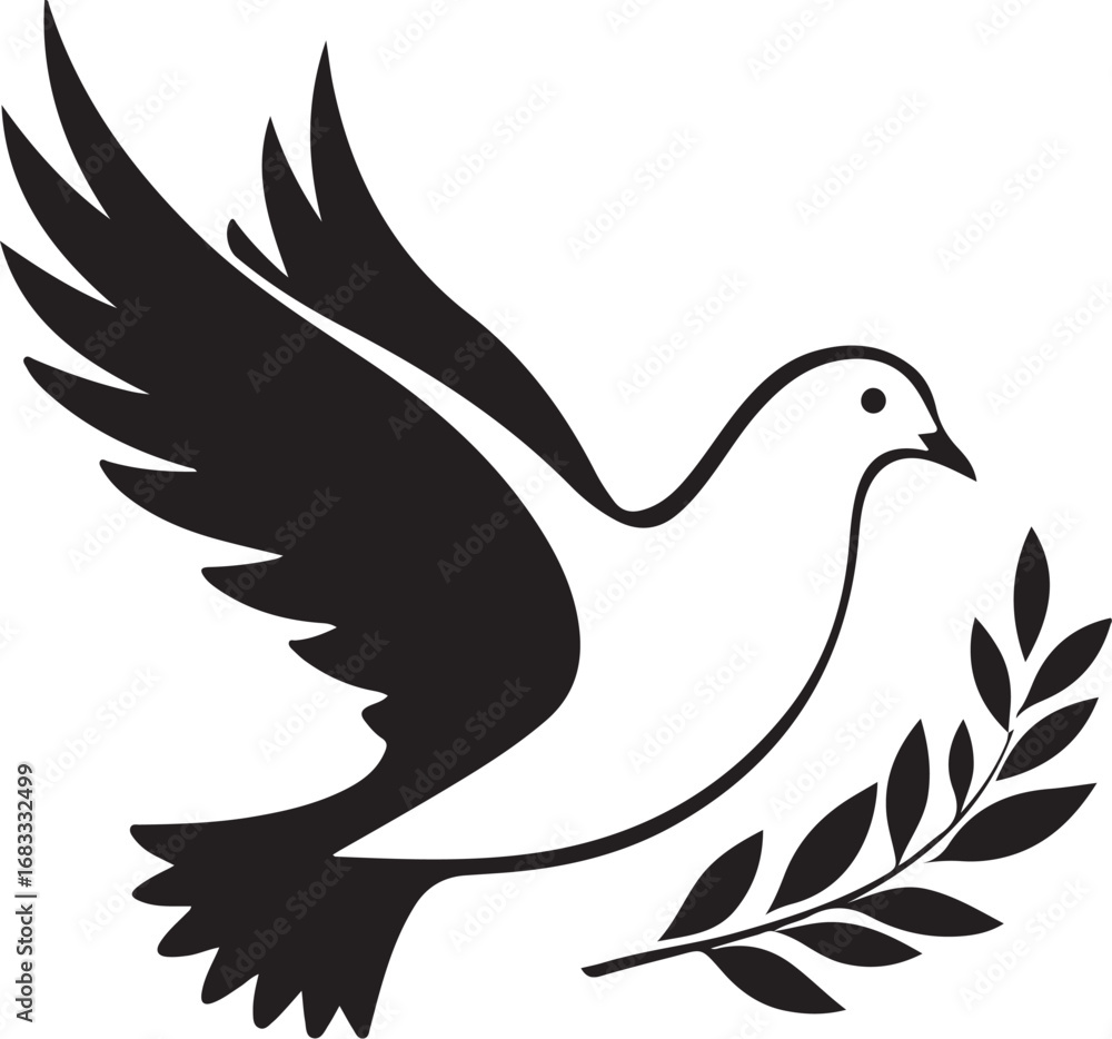 Obraz premium Peace Dove Silhouette Vector Bundle