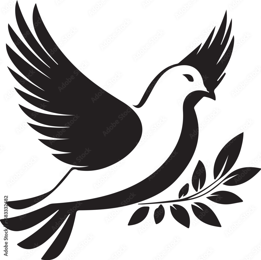Obraz premium Peace Dove Silhouette Vector Bundle