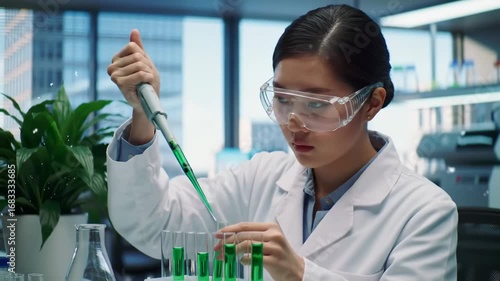 Scientist conducting research in a modern laboratory