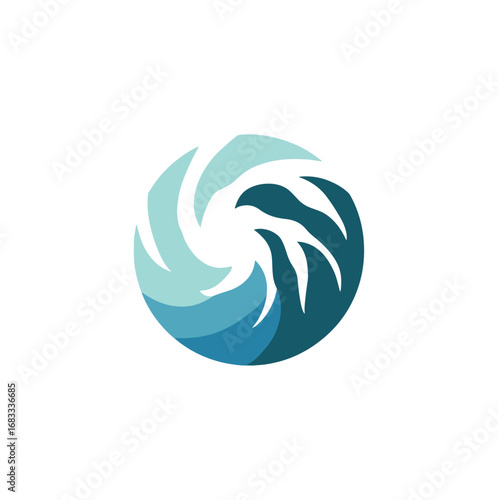 Abstract teal swirl design