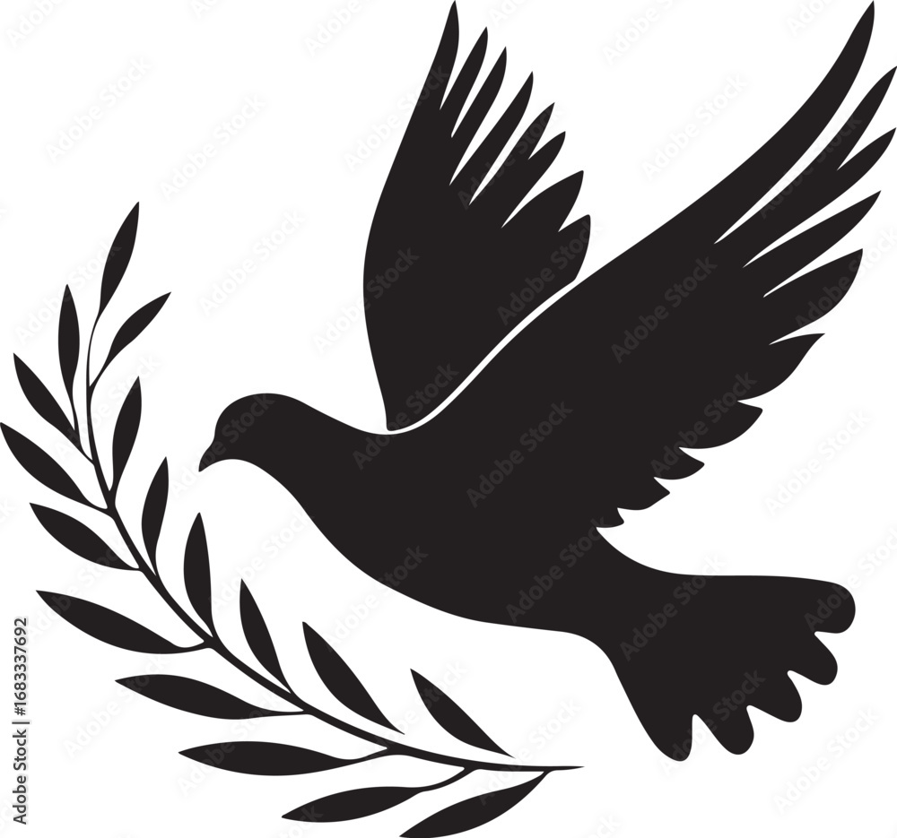 Obraz premium Peace Dove Silhouette Vector Bundle