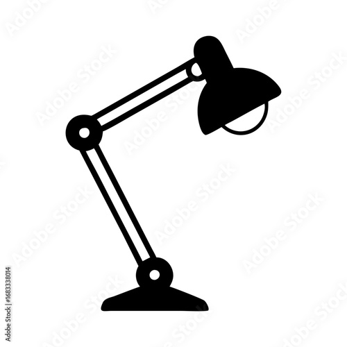 Illustration of a sleek and adjustable desk lamp, , perfect for modern office and study environments