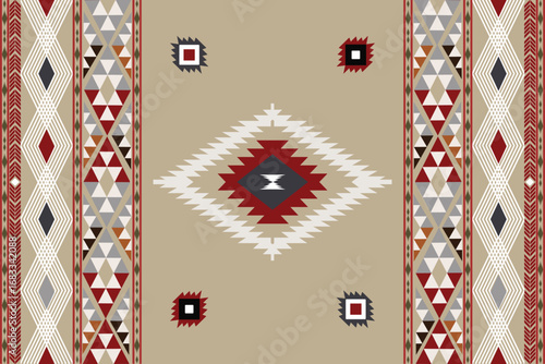 Seamless Ikat ethnic patterns in horizontal stripes, perfect for textile, fashion design, fabric printing, and home decor. Inspired by traditional weaving with modern color twist Ideal for background