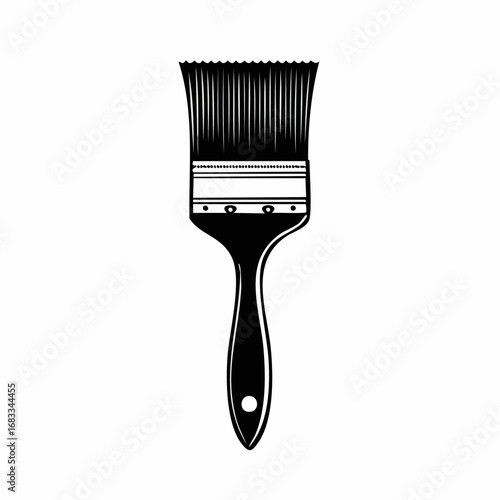 Paint brush silhouette. This image shows a black paint brush outline. Vector clipart illustration design.