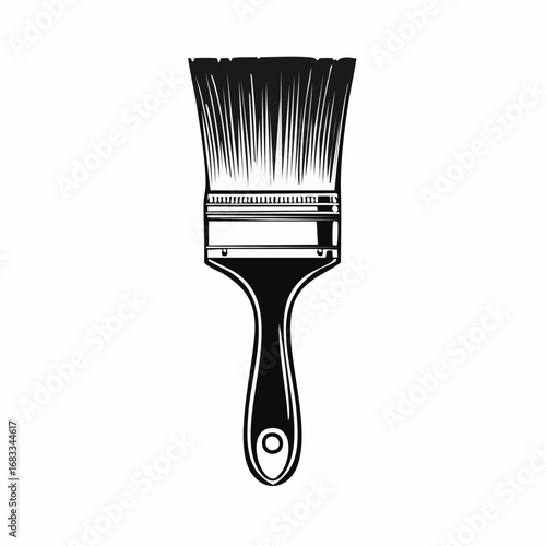 Paint brush silhouette. This image shows a black paint brush outline. Vector clipart illustration design.