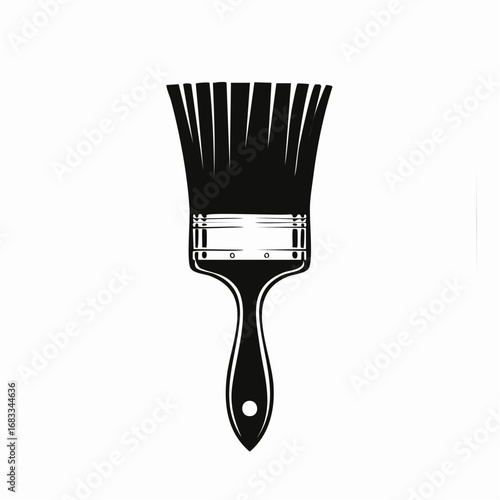 Paint brush silhouette. This image shows a black paint brush outline. Vector clipart illustration design.