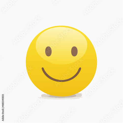 Gelber Smiley mit fröhlichem Gesicht, minimalistisches Vektor-Design, Symbol für Freude, Glück und Positivität.