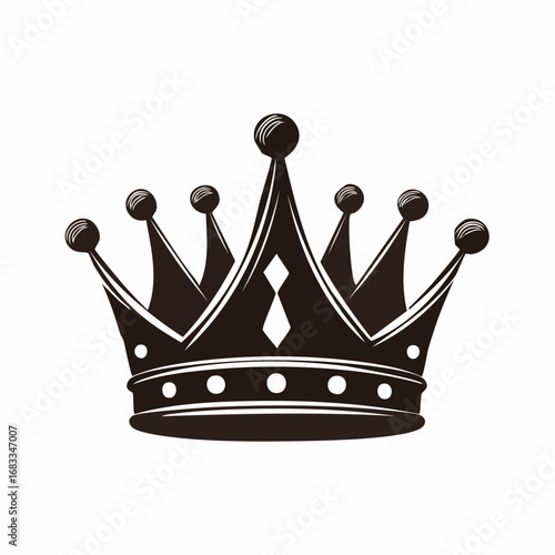 King and queen crown silhouette. This image shows two black crown silhouettes side by side, representing royalty and elegance. Vector clipart illustration design.