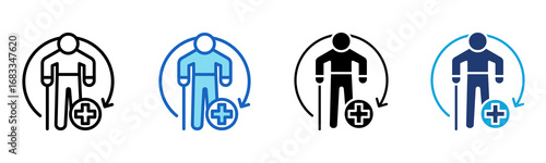 Rehabilitation icon Multi Style Vector Illustration