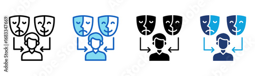 Personality icon Multi Style Vector Illustration