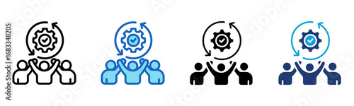 Group Dynamics icon Multi Style Vector Illustration