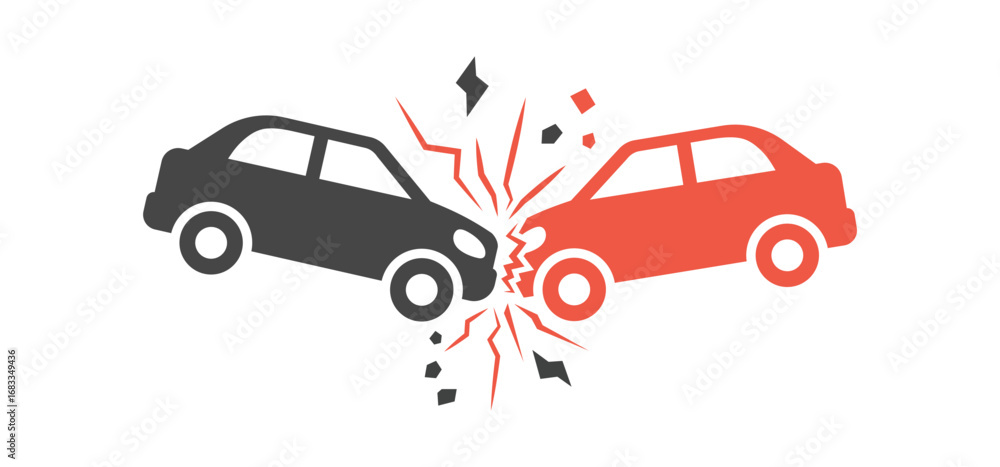 Naklejka premium Car Crash Vector Icon Illustration