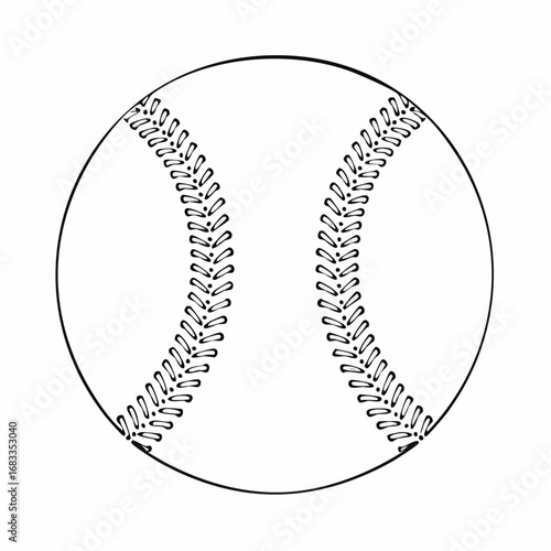 Baseball stitching silhouette. This image shows the silhouette of baseball stitching, which is the pattern of stitches found on a baseball. Vector clipart illustration design.