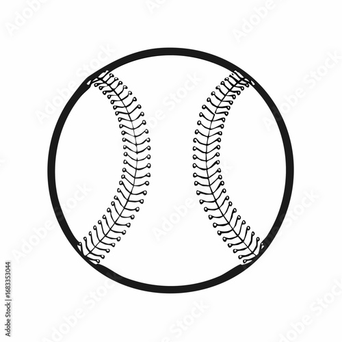 Baseball stitching silhouette. This image shows the silhouette of baseball stitching, which is the pattern of stitches found on a baseball. Vector clipart illustration design.