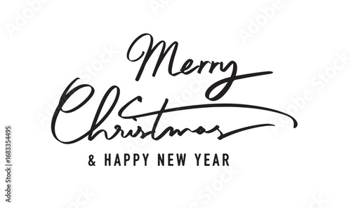 Merry Christmas happy new year text font calligraphy hand written lettering script black color object Merry Christmas happy new year december month winter season event Merry Christmas happy new year 