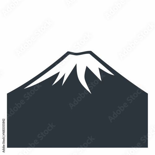 Mt kilimanjaro silhouette. This image highlights a bold black silhouette of Mount Kilimanjaro with its snow-capped peak and rugged outlines. Vector black clipart illustration design.
