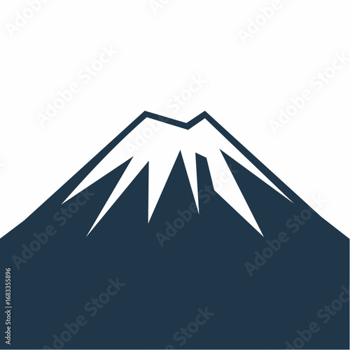 Mt kilimanjaro silhouette. This image highlights a bold black silhouette of Mount Kilimanjaro with its snow-capped peak and rugged outlines. Vector black clipart illustration design.