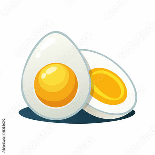 Two Halved Boiled Eggs