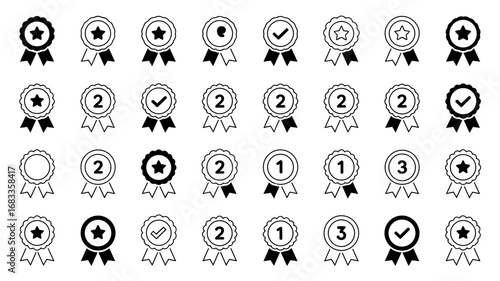 Seamless vector icon pattern set with decorative symbols and cartoon elements for wallpaper and web design
