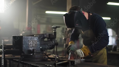 Welding process manufacturing industrial work