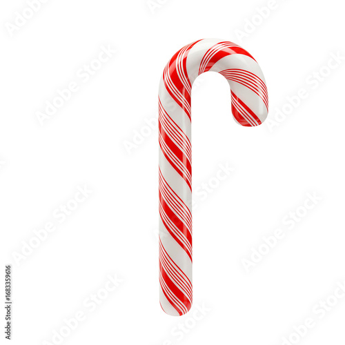 Festive Christmas candy cane holiday cheer peppermint stick red white treat Xmas icon sweet on transparent background