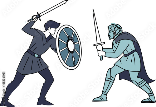 knight with sword and shield Art & Illustration