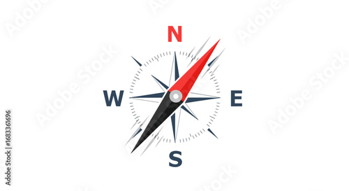 Dynamic compass points north guiding direction and navigation for your next adventure