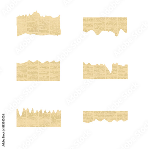 set of vintage torn paper