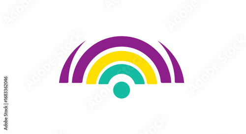 Vibrant abstract rainbow waves symbolizing connection, communication, and positive energy