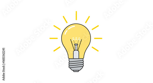 Bright idea lightbulb radiates inspiration and innovation, sparking creativity for bright futures