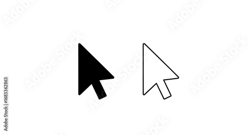 Modern cursor icons represent selection and navigation, perfect for digital interfaces and web design.