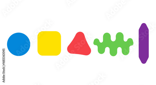 Vibrant abstract shapes in playful arrangement for modern design and creative concepts