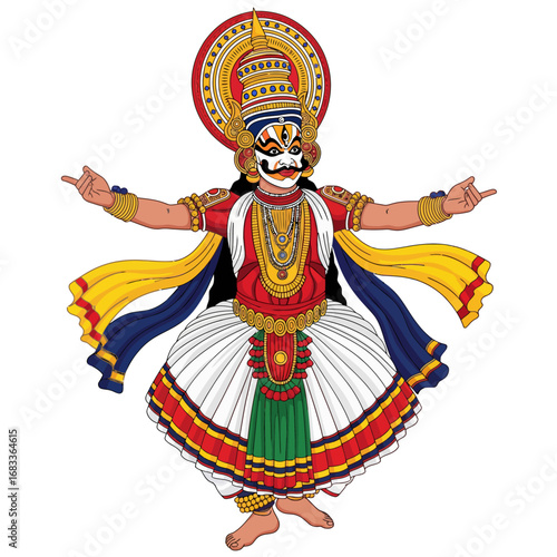 Therukoothu Dance (Tamil Nadu Street Play) Traditional Illustration
