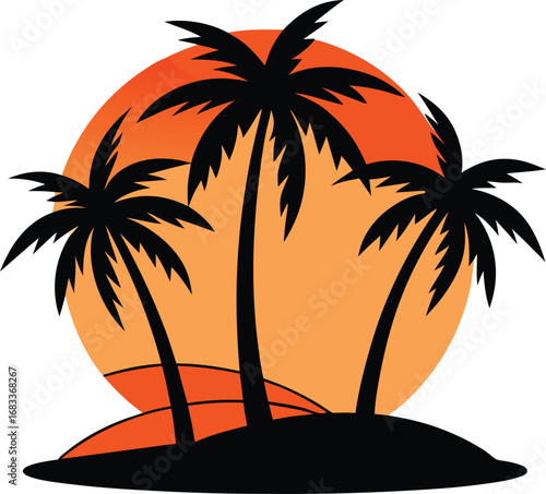 silhouette of palm trees Art & Illustration 