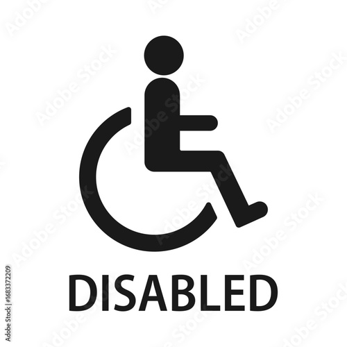 Vector sign for toilet. "Male, female, disabled toilet". Toilet for men and women. Isolated bathroom sign. Element for your design