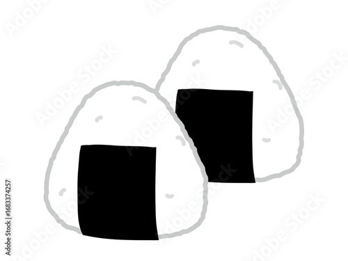 おにぎりのシンプルなイラスト
