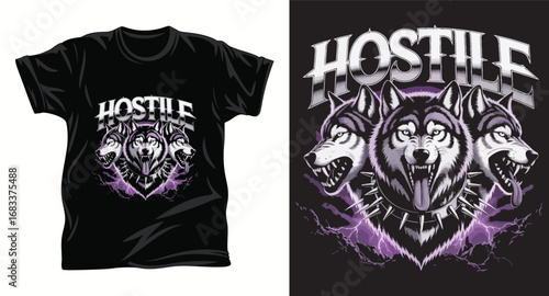 dog graphic vector T shirt design print.