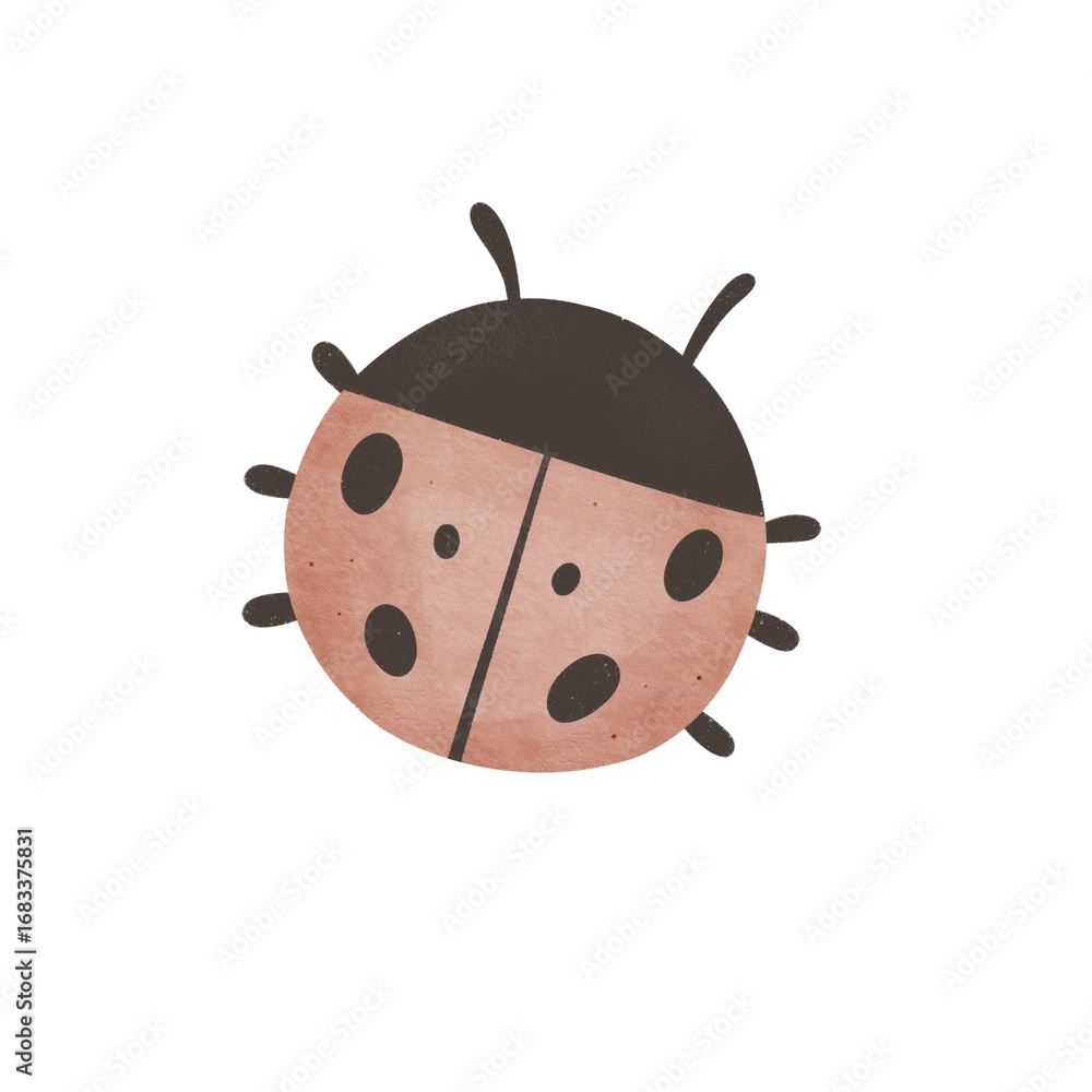 Obraz premium Cartoon ladybug. Colorful illustration, flat style. design for cards, print, poster 