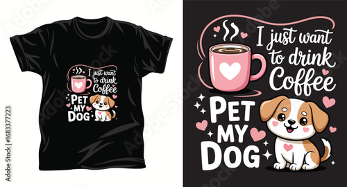 dog graphic vector T shirt design print.