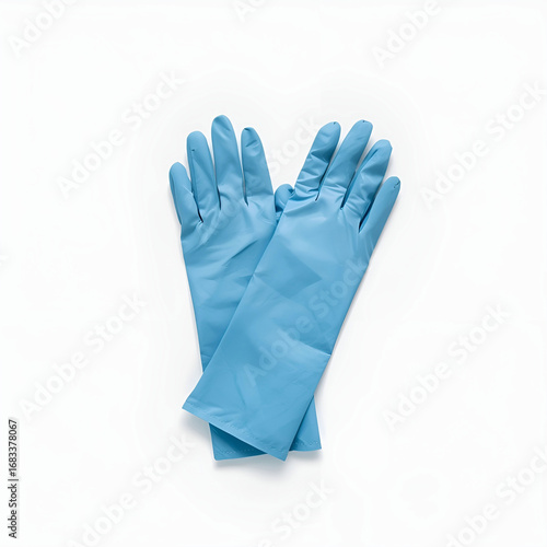 A pair of blue surgical gloves folded neatly, clean vector style.