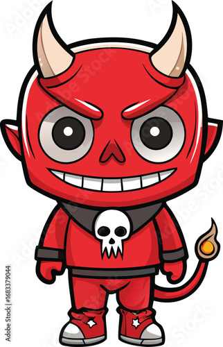 vector illustration of cartoon devil cartoon