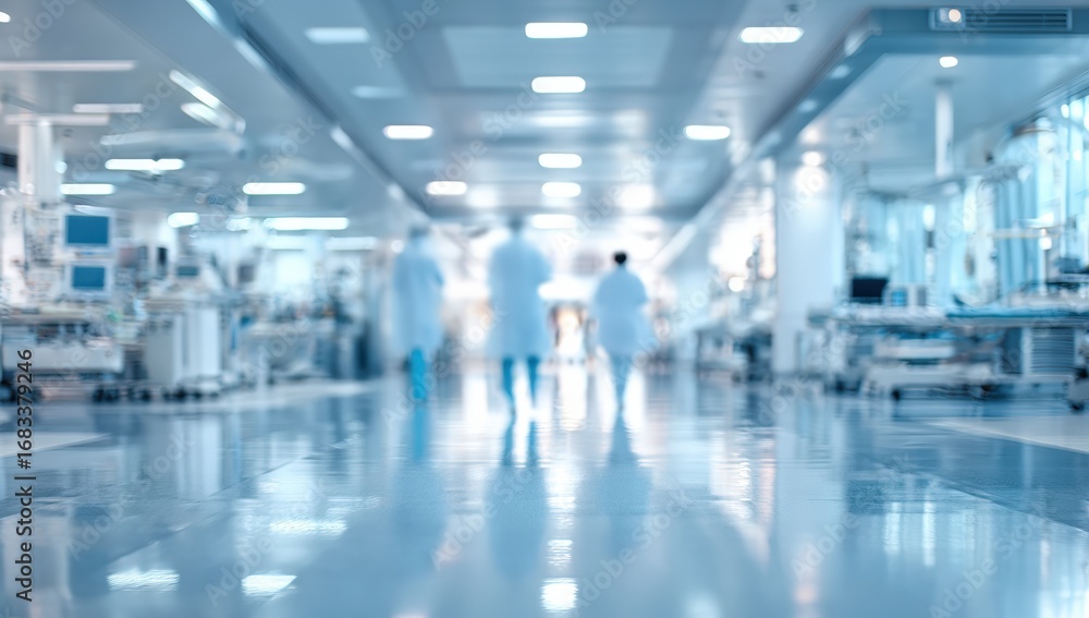 custom made wallpaper toronto digitalBlurred hospital hallway with medical staff