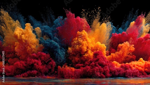 Exploding plumes of vibrant color
