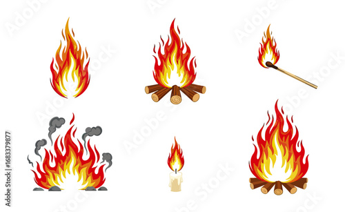 Fire and heat illustrations for design