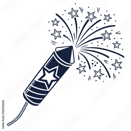 A firecracker with a minimal explosion, a clean and simple icon for a subtle burst. Ideal for a modern, minimalist user interface.