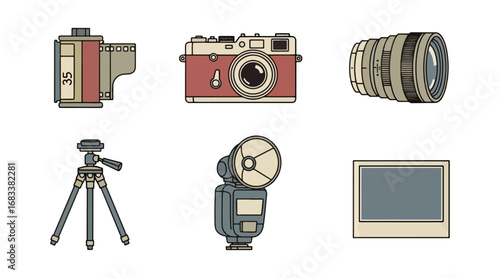 Vintage photography equipment illustration