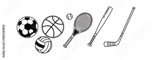 Sport equipment illustration