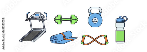 Fitness equipment icons