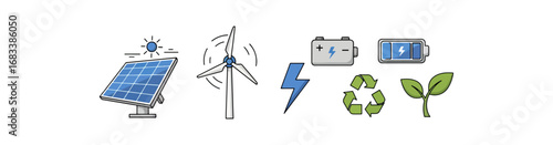 Renewable energy sources graphics