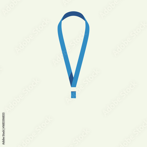 Creative Identity Symbol Modern Illustration of a Lanyard with an Exclamation Mark for Design